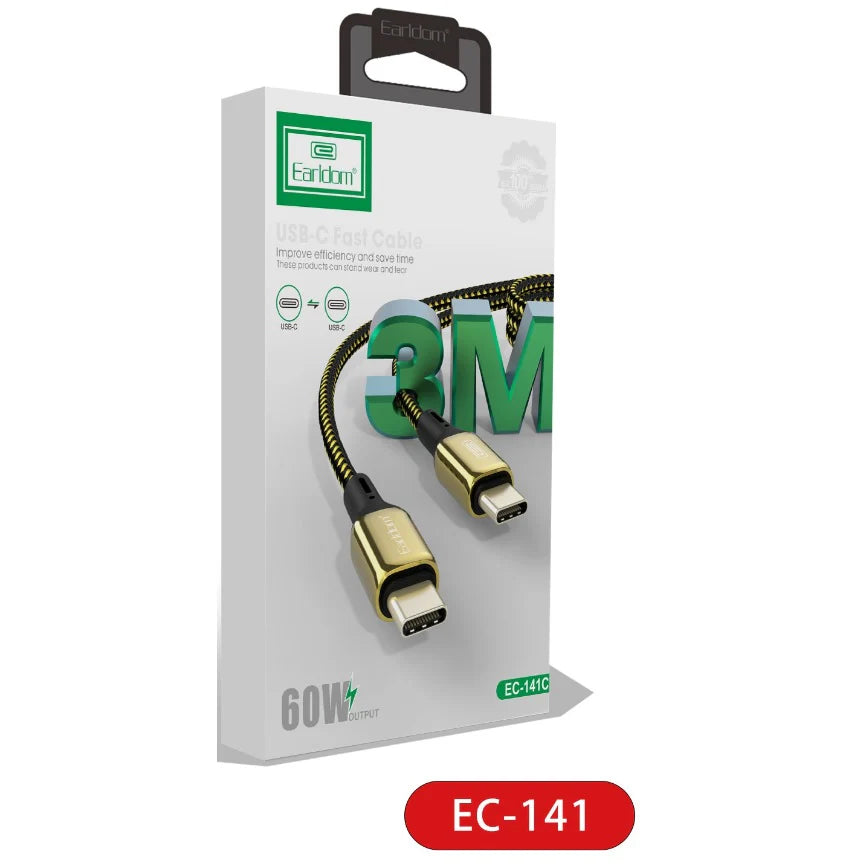 Earldom USB-C to USB-C Cable 60W 3M Earldom USB-C to USB-C Cable 60W 3M